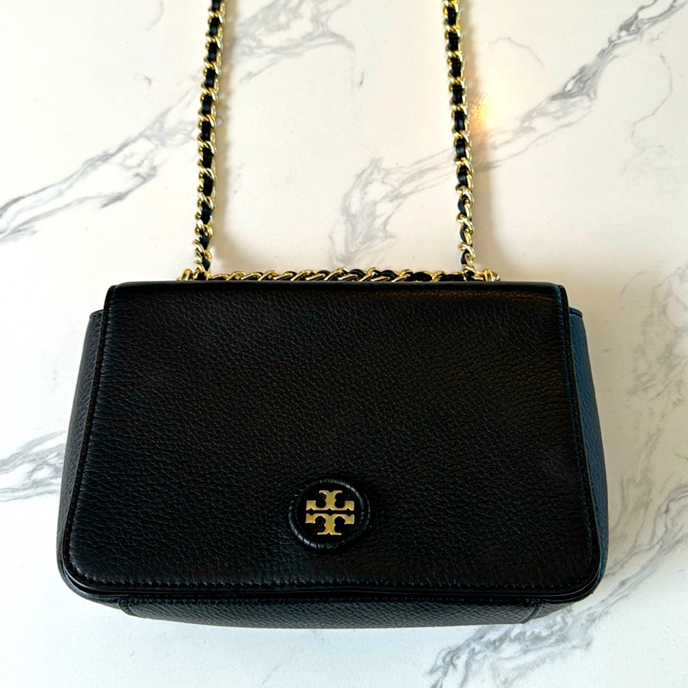 COPY - Tory Burch Black Emerson Shoulder-bag Black and Gold Chain Strap